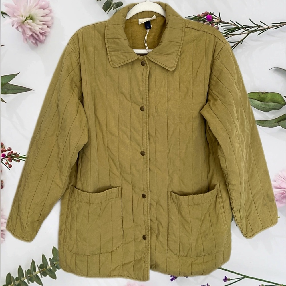 Universal Threads Green Quilted Button Front Jacket XL